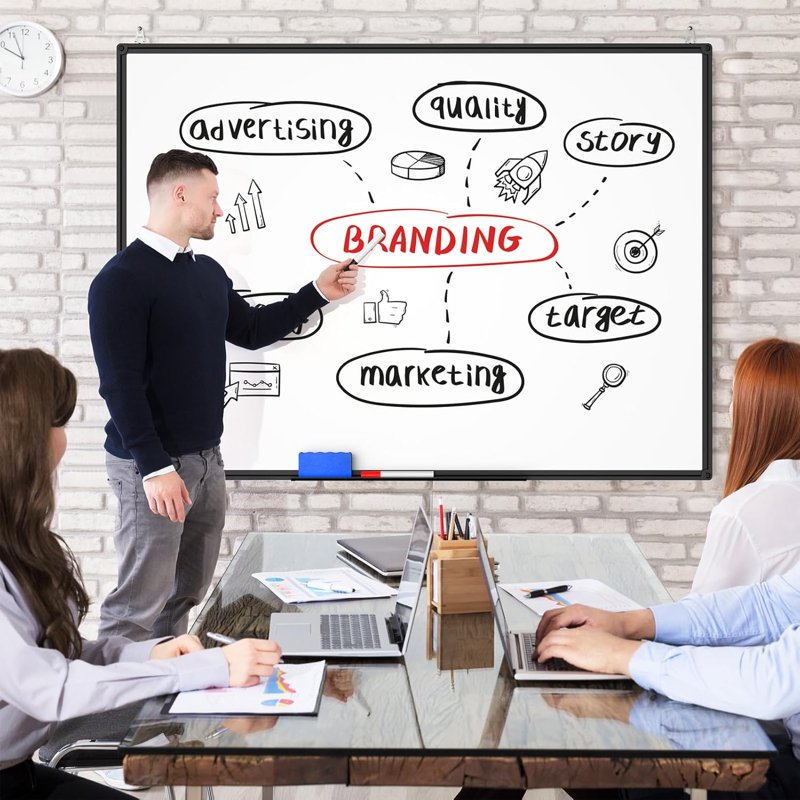46x33 Inch Magnetic Dry Erase Whiteboard with Aluminum Frame for Home Office School