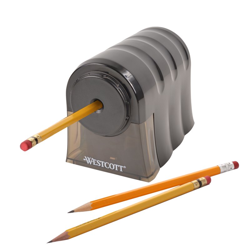 Electric Pencil Sharpener - Single Hole, Gray, Classroom & Office Use