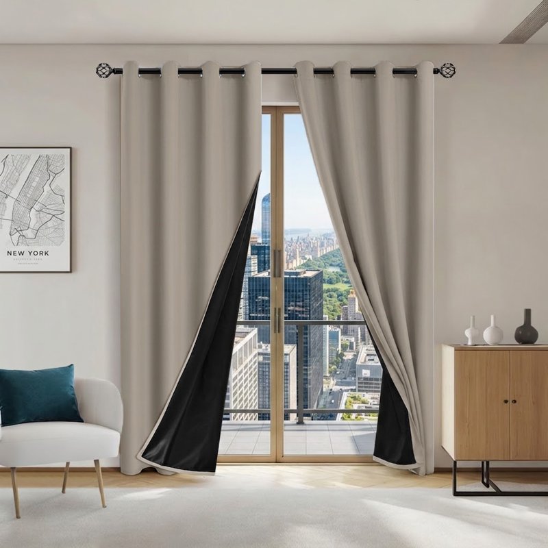 Blackout Window Curtains 2 Panels Thermal Insulated Room Darkening Drapes