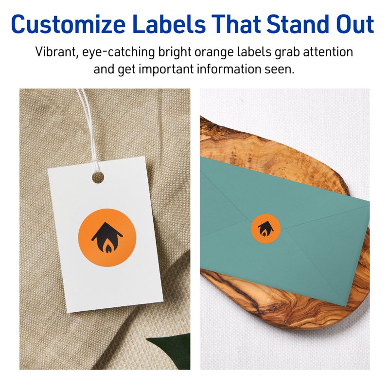 Bright Orange Round Labels - Customizable 0.75" Diameter Sticker Sheets