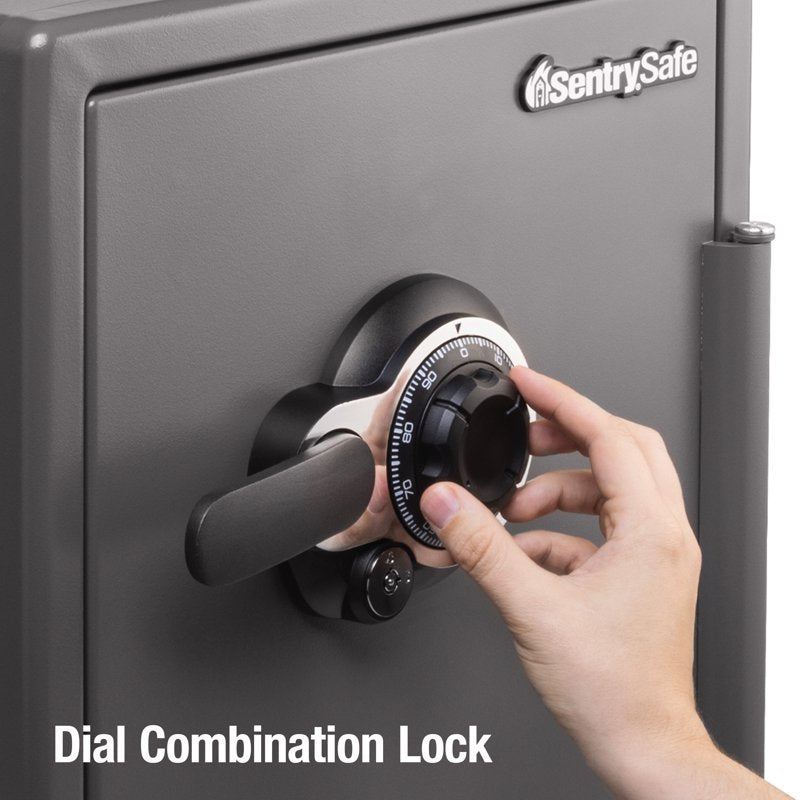 Fire and Waterproof Security Safe 2 Cu Ft Steel Gray with Combination Lock