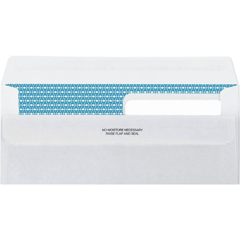 Security Envelopes for Checks Double Window Self-Seal 2500 Count