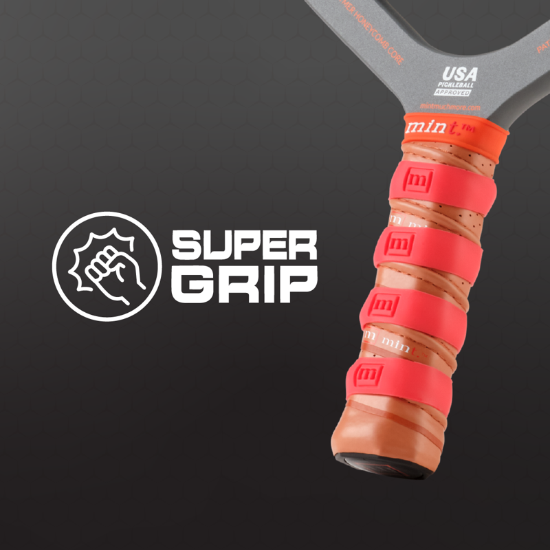 Mint Sport Siligrip Ringz Gray – Non-Slip Silicone Grip Bands for Pickleball & Racket Sports 4 Pack