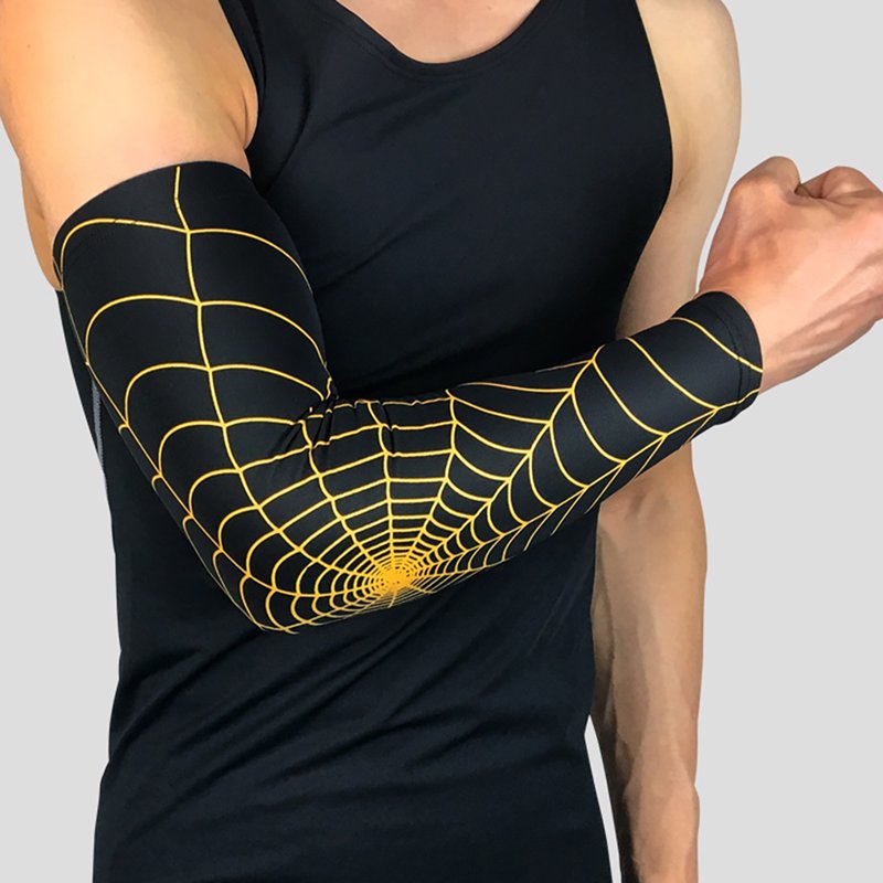 UV Sun Spider Web Pattern Arm Sleeves - Breathable Compression Sports Sleeves