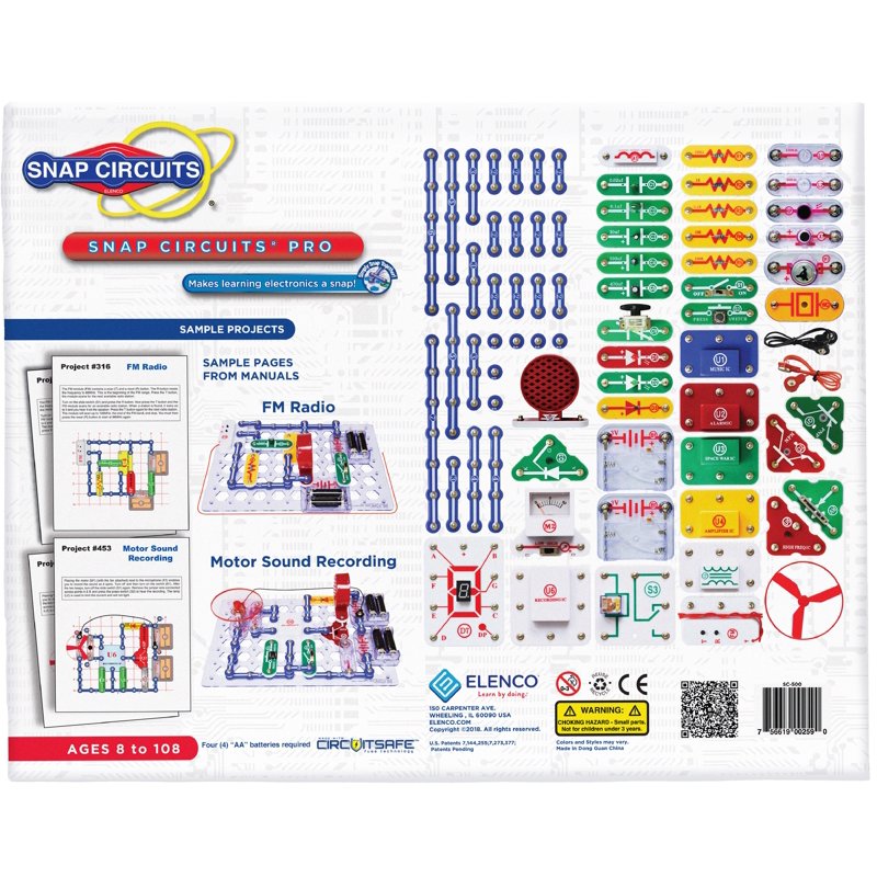 Snap Circuits Pro SC-500 Electronics Exploration Kit - 500+ Projects for Kids 8+