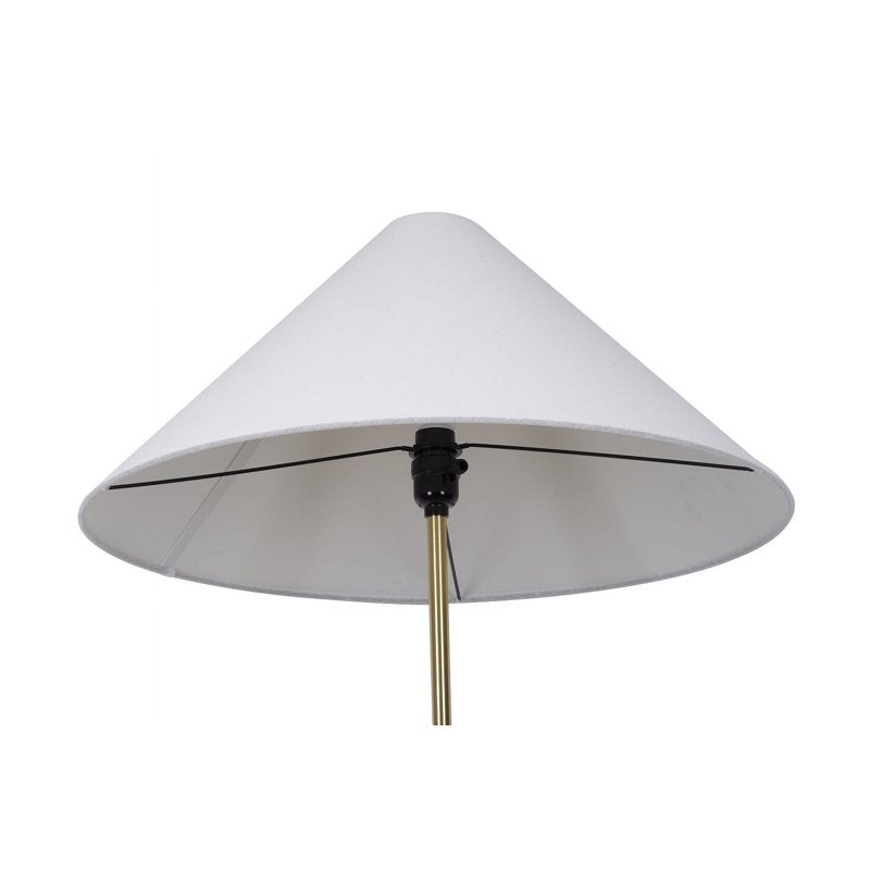 64-Inch Floor Lamp with White Fabric Empire Shade and Gold Finish