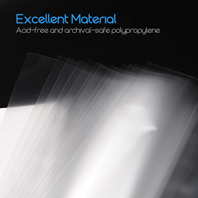Non-Glare Sheet Protectors 8.5x11 Inch Clear for 3-Ring Binders, 100 Pack