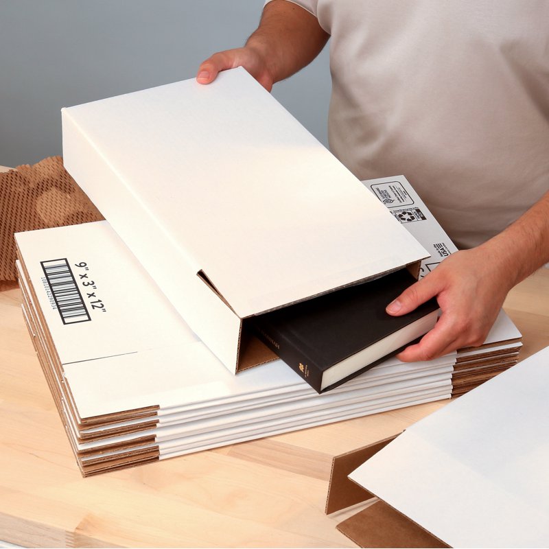 Shipping Boxes 9x12x3 Inches White Pack of 30 - Durable Corrugated Mailers