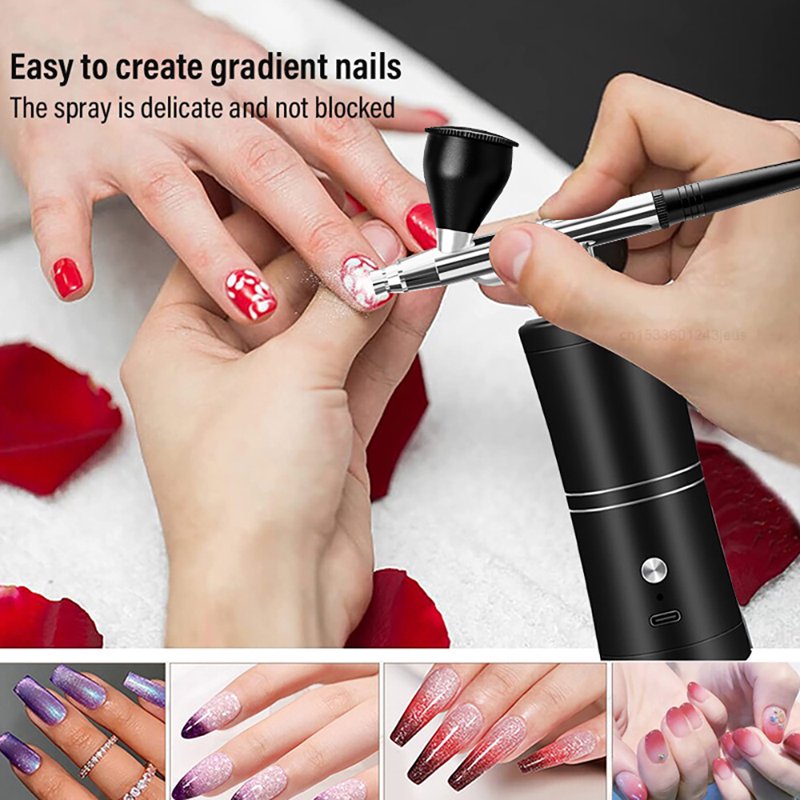 Rechargeable Airbrush Kit with Compressor for Nail Art Painting Tattoos Models