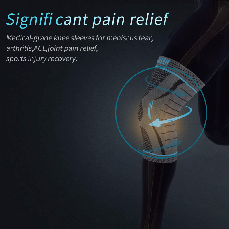 Medical Knee Brace Compression Sleeve with Patella Gel Pad & Side Stabilizers
