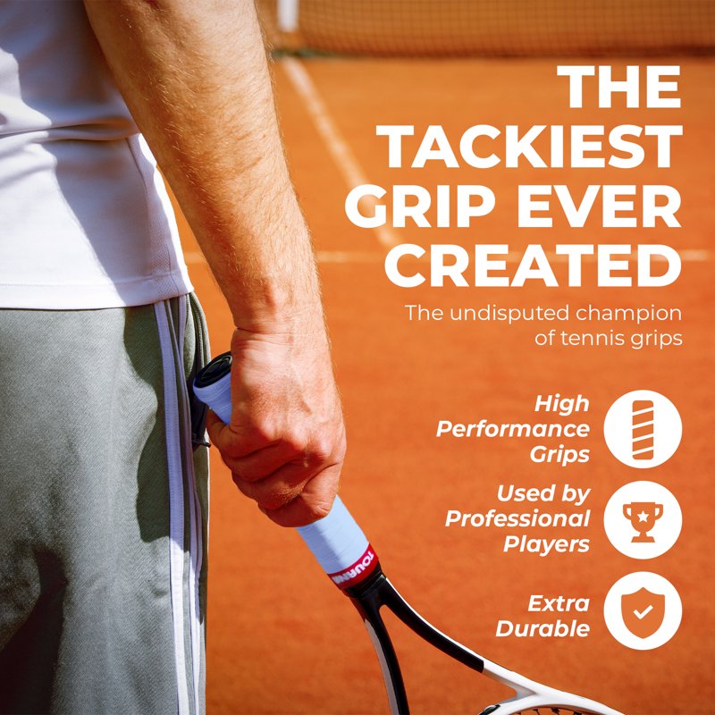 Tennis Overgrip 30-Pack - Extra Tacky, Blue, Sweat-Absorbing, Durable, for Rackets & Paddles