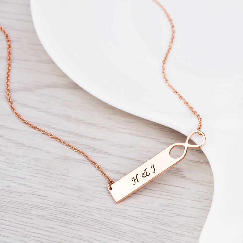 Personalized Infinity Name Necklace for Women - Rose Gold, Silver, Gold