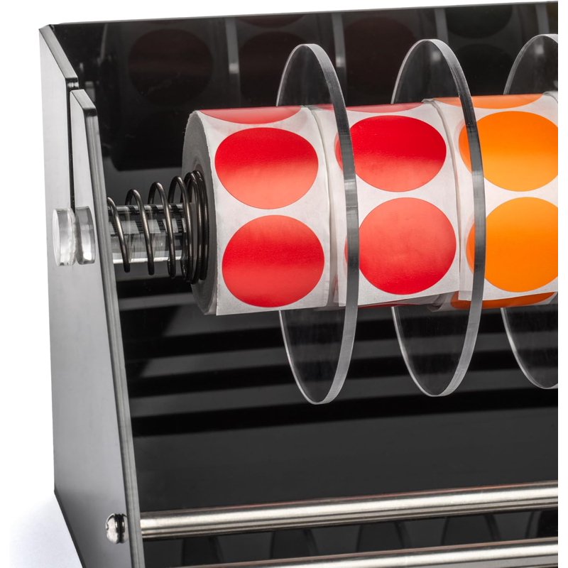 Label Dispenser for Sticker Rolls Acrylic Office Label Holder with Anti-Slip Feet