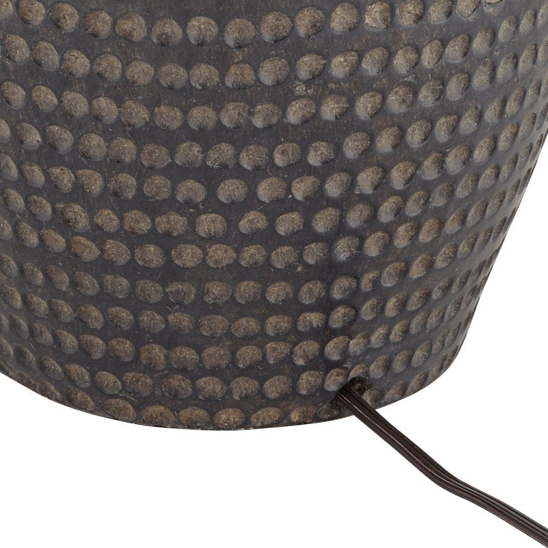 Farmhouse Rustic Table Lamp with Earthen Brown Wood Finish | 25.5"