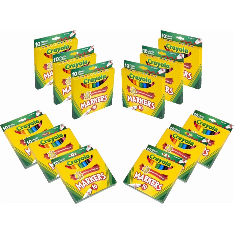 Kids Art Markers Set - Crayola Broad Line Markers in Multiple Pack Sizes