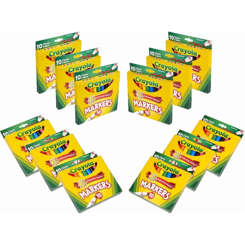 Kids Art Markers Set - Crayola Broad Line Markers in Multiple Pack Sizes