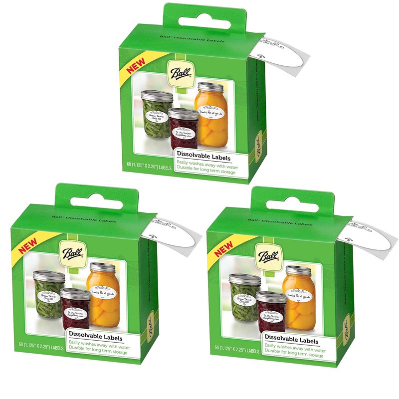 Dissolvable Canning Labels - Water-Soluble Jar Labels, 180-Pack