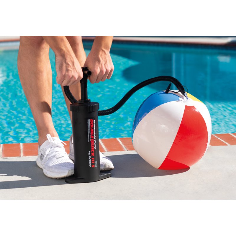 Intex Double Quick III S Hand Air Pump for Inflatables – Fast, Double-Action Inflator & Deflator