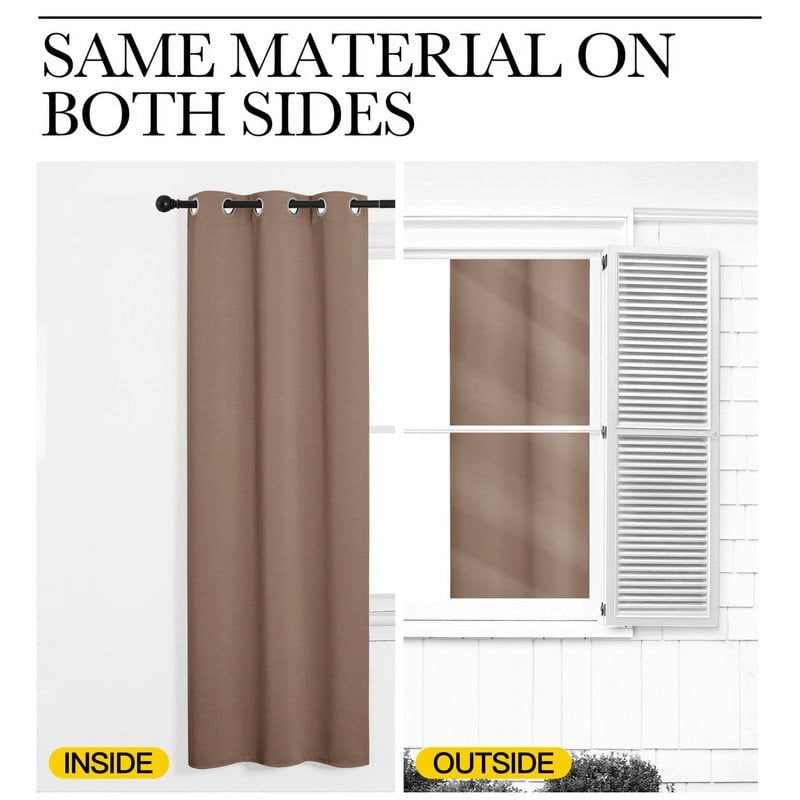 Blackout Curtains for Kitchen & Living Room - Thermal Insulated Grommet Drapes, Set of 2