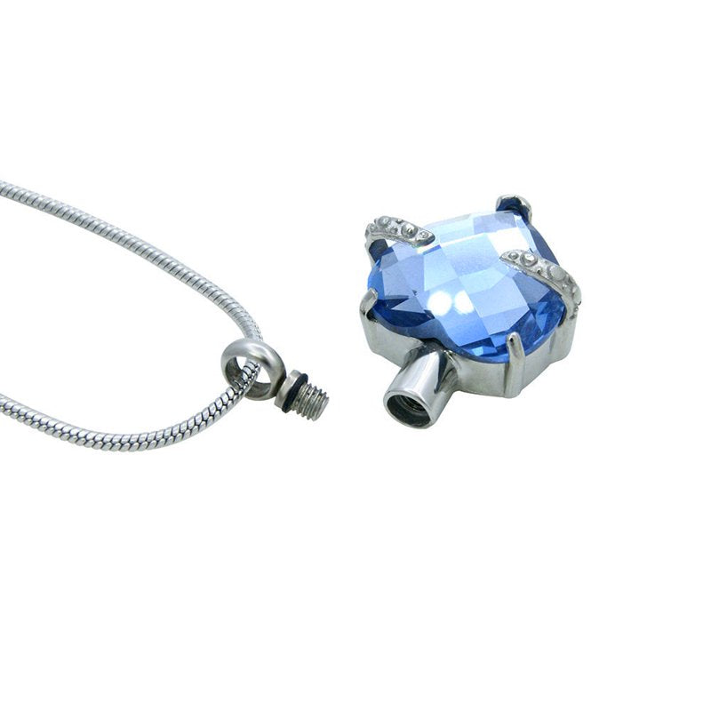 Personalized Heart Cremation Necklace for Ashes with Birthstone & Gift Box
