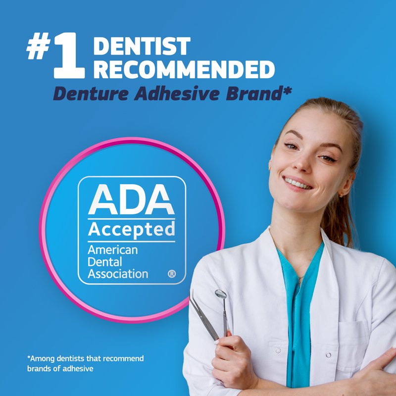 Denture Adhesive Cream All-Day Hold for Full & Partial Dentures - 2 Pack