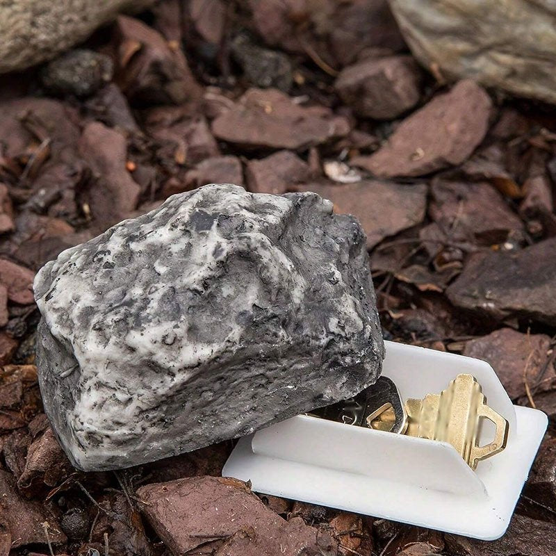 Outdoor Decorative Rock Key Hider Safe Box - Weatherproof Garden Key Storage