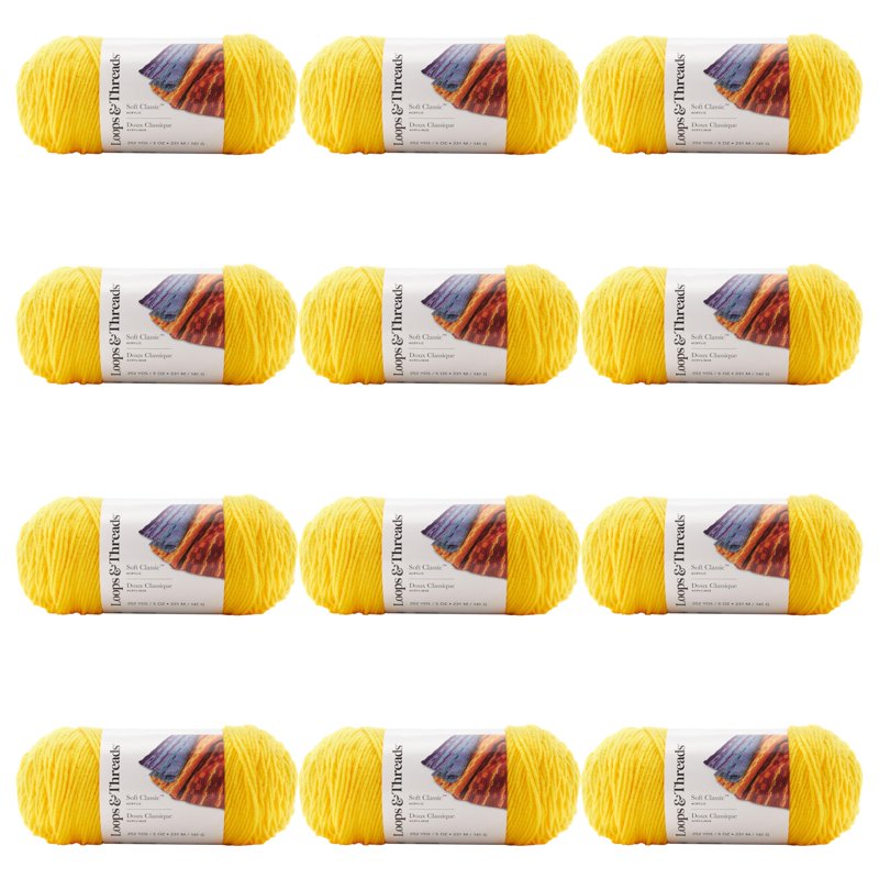 Neon Yarn Pack for Knitting Crochet and Arts & Crafts - Medium Weight 12 Pack