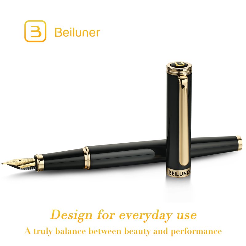 Luxury Fountain Pen with 24K Gold Finish and Gilded Nib - Elegant Gift Set