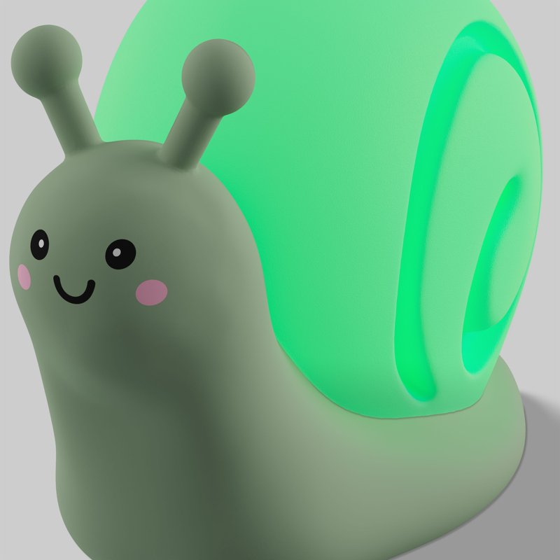 Kids LED Night Light - Rechargeable Squishy Snail Lamp with Dimmable Color Modes