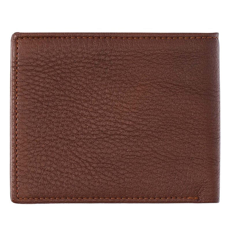Leather RFID Wallet for Men with Christian Script - Gift-Ready Brown Bifold