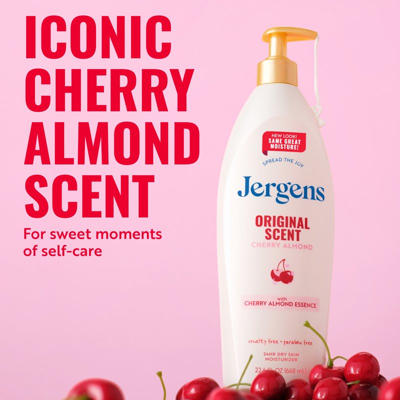 Jergens Cherry Almond Body Lotion for Dry Skin 22.6 fl oz
