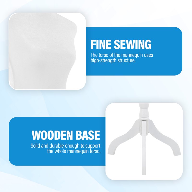 Adjustable Female Dress Form Mannequin with Wooden Tripod Stand – Sewing & Display