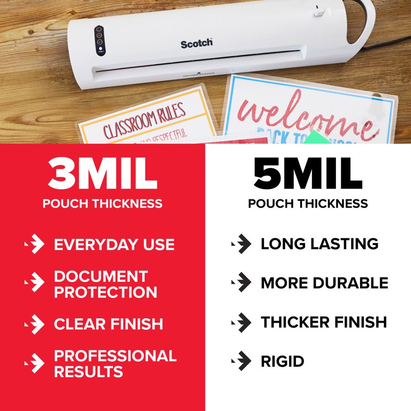 Legal Size Thermal Laminating Pouches - 8.5 x 14 Inches, Pack of 20