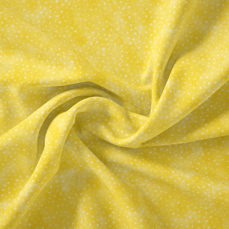 Cotton Sewing Fabric 1 Yard - Norway Dots Honey Yellow, 44" Wide