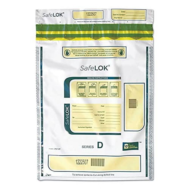 Tamper-Evident Deposit Bags 12x16 White Pack of 100 Security Sealed Money Bags