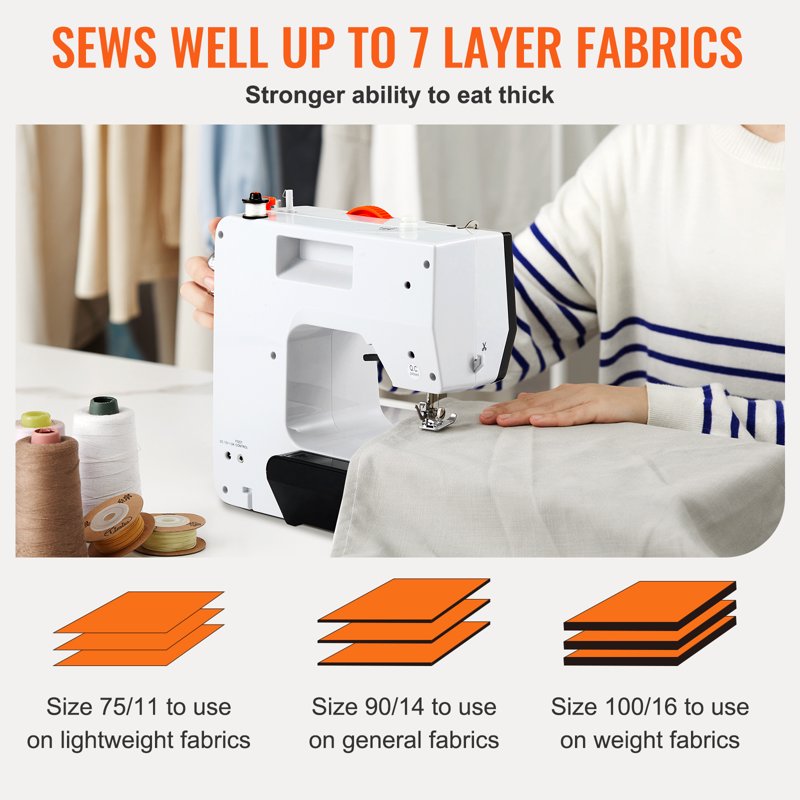 Portable Sewing Machine with 38 Stitches & Extension Table, Easy to Use