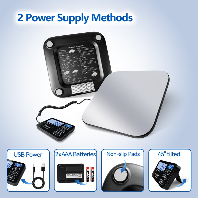 Digital Postal Scale 440lbs/200kg with LCD Display Tare Hold Function