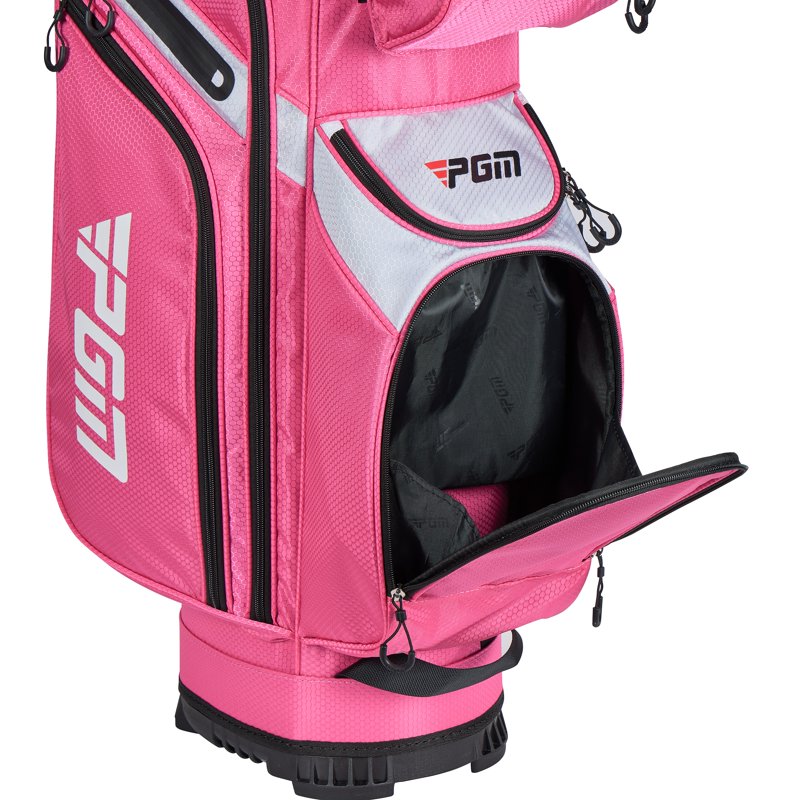 PGM Women's Golf Cart Bag 14-Way Organizer Silent Top Waterproof - Pink