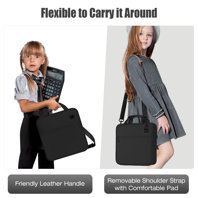 2 Inch Zipper Binder with 3 Ring Capacity for 500 Sheets - Multi-Pocket Office Organizer