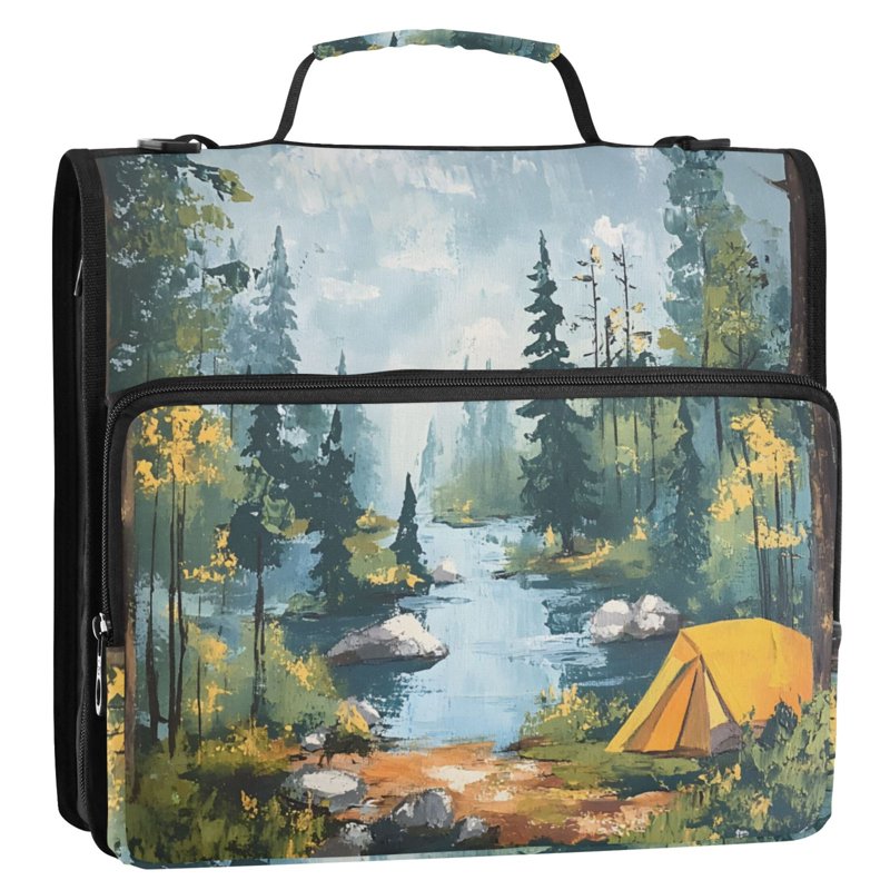 Waterproof 3 Ring Zipper Binder with Shoulder Strap 2 Inch Capacity