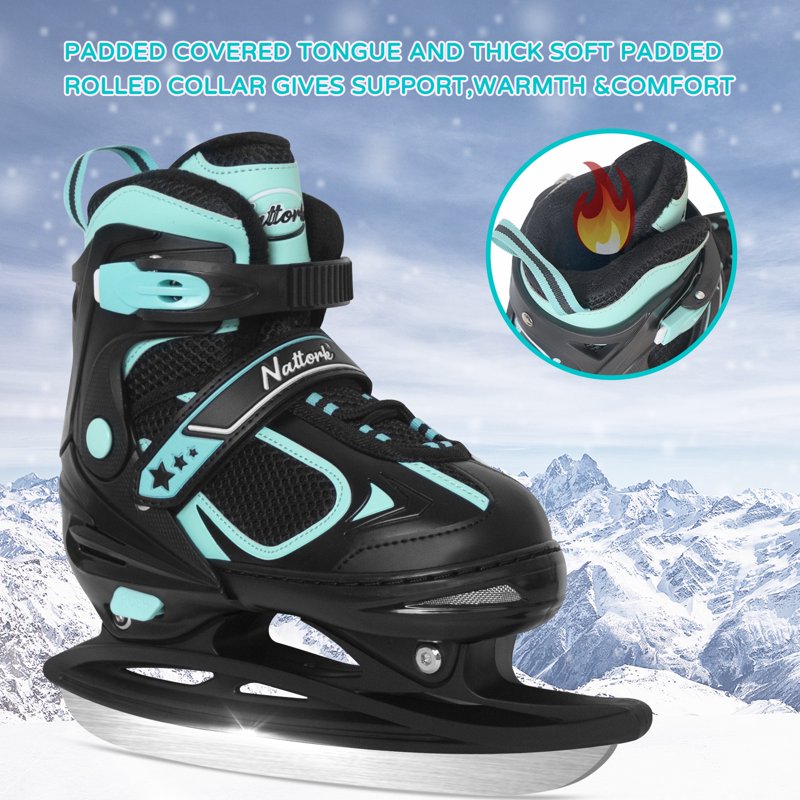 Kids Adjustable Ice Skates for Beginners - Hockey & Recreational Sizes