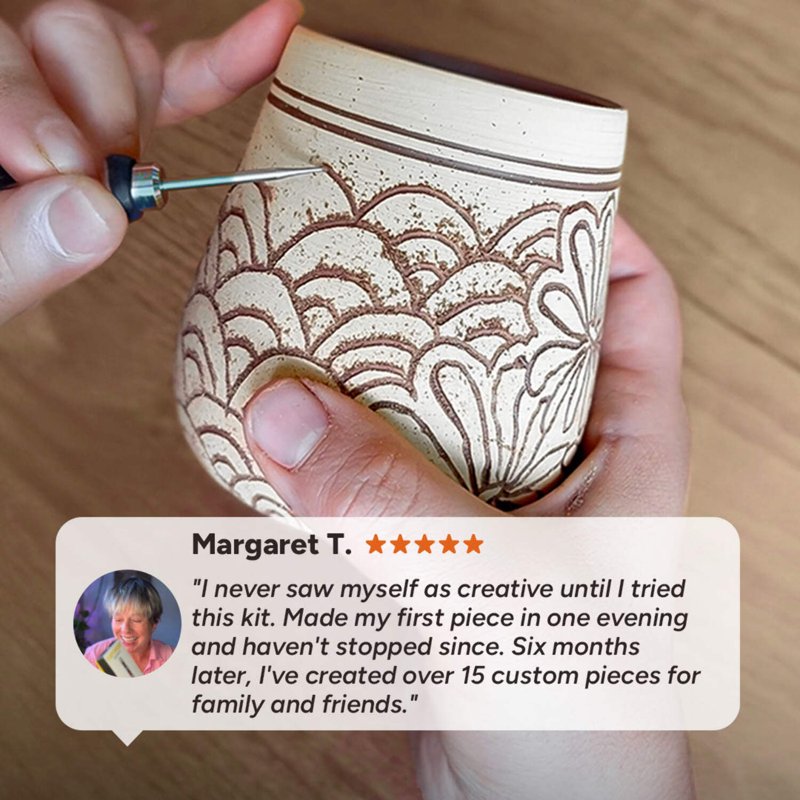 DIY Engraving Starter Kit with 15 Bits, Practice Materials & Accessories
