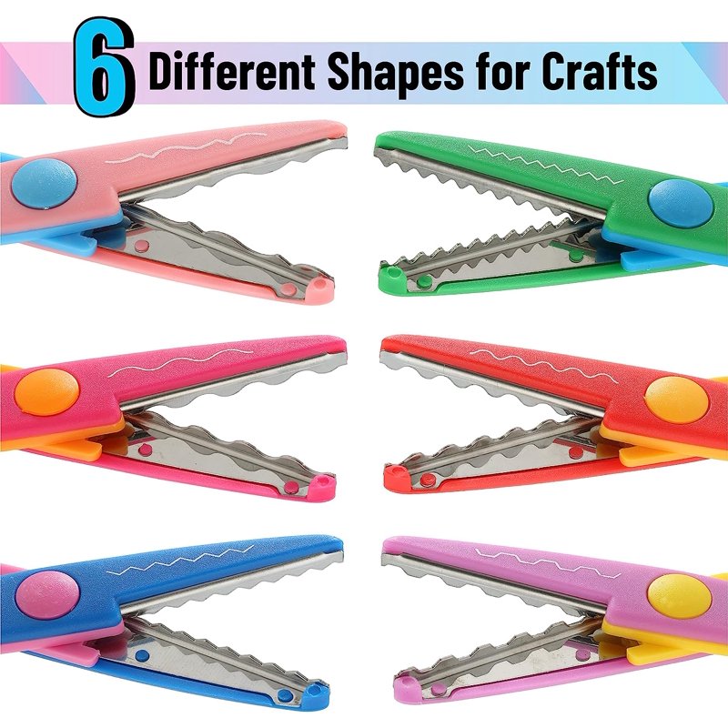 Decorative Craft Scissors 6-Pack Zig Zag Edging Art & Scrapbook Tools