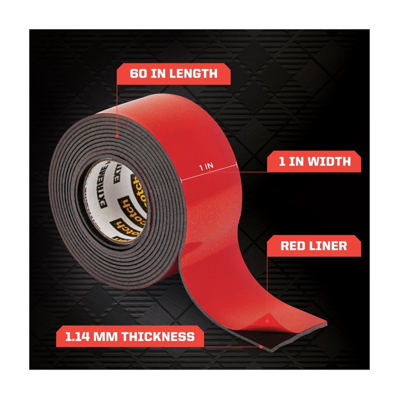 Heavy Duty Double-Sided Mounting Tape - Indoor & Outdoor Use, 3 Rolls, Holds 30 lbs