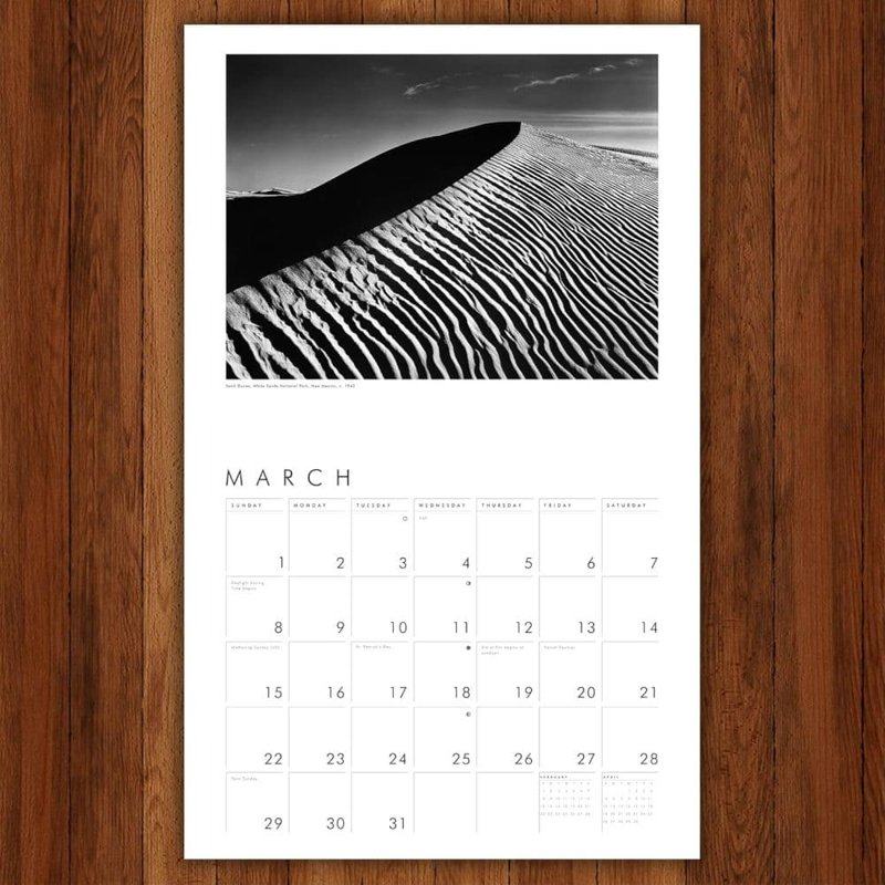 Ansel Adams 2026 Wall Calendar - Black and White Landscape Photography