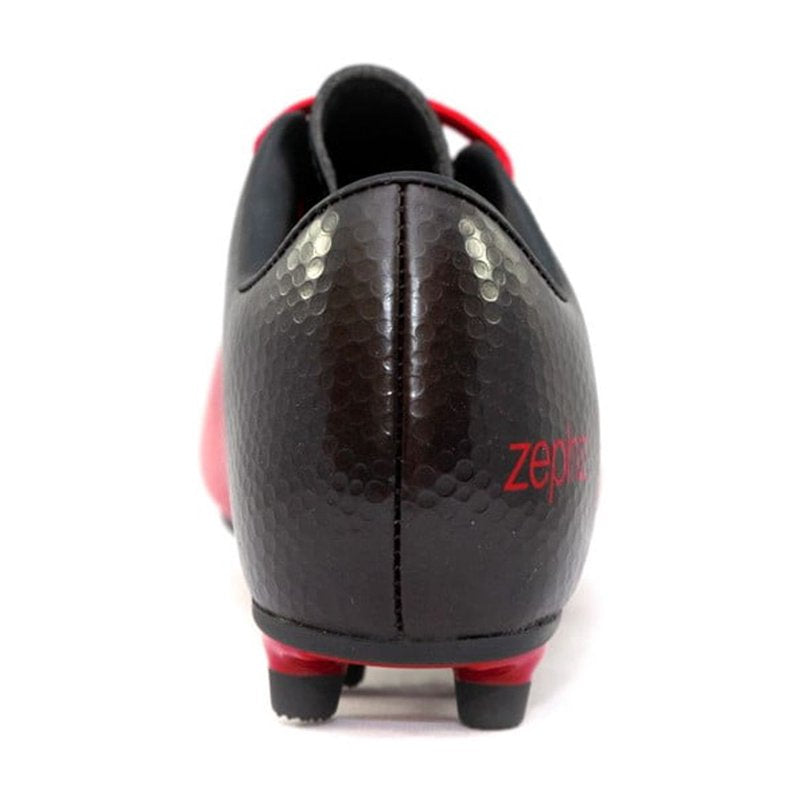 Zephz Youth Wide Traxx Soccer Cleats - Black/Space Cherry, 4EE