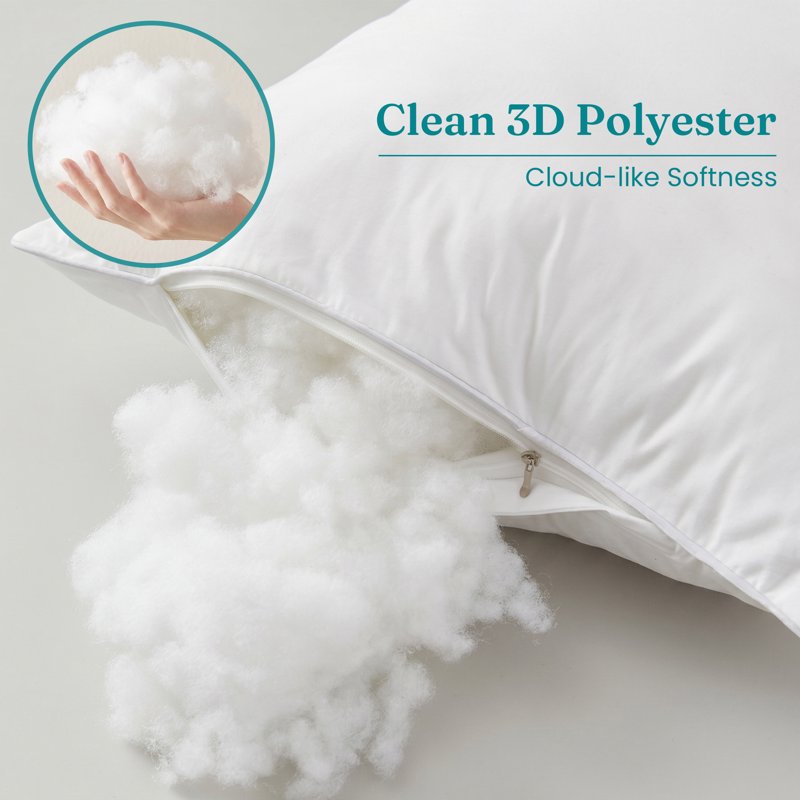 Cotton Throw Pillow Inserts 2 Pack - Hypoallergenic Fluffy Cushion Support