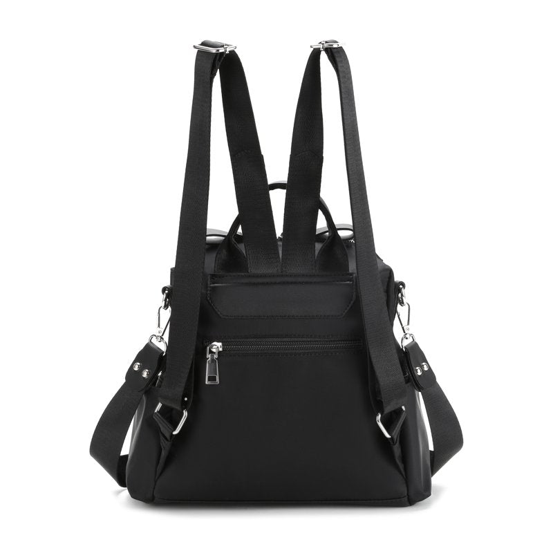 Women's Nylon Backpack with Multiple Pockets - Large Capacity, Adjustable Straps