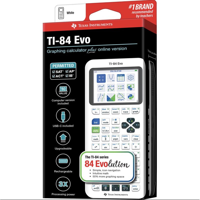 TI-84 Evo Graphing Calculator with Python - STEM Math Tool for Students