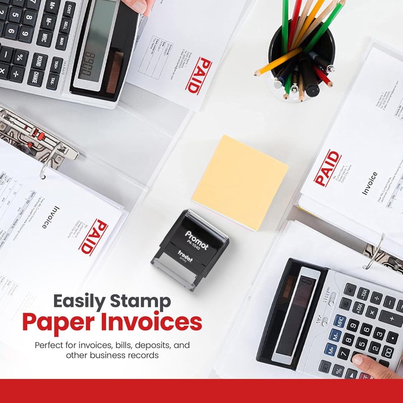 Self-Inking Rubber Stamp for Business & Office Use - Promot Paid Stamp